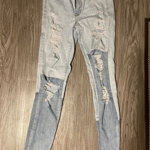 American Eagle Hi Rise Jegging Size 4 Womens Distressed Super Stretch
